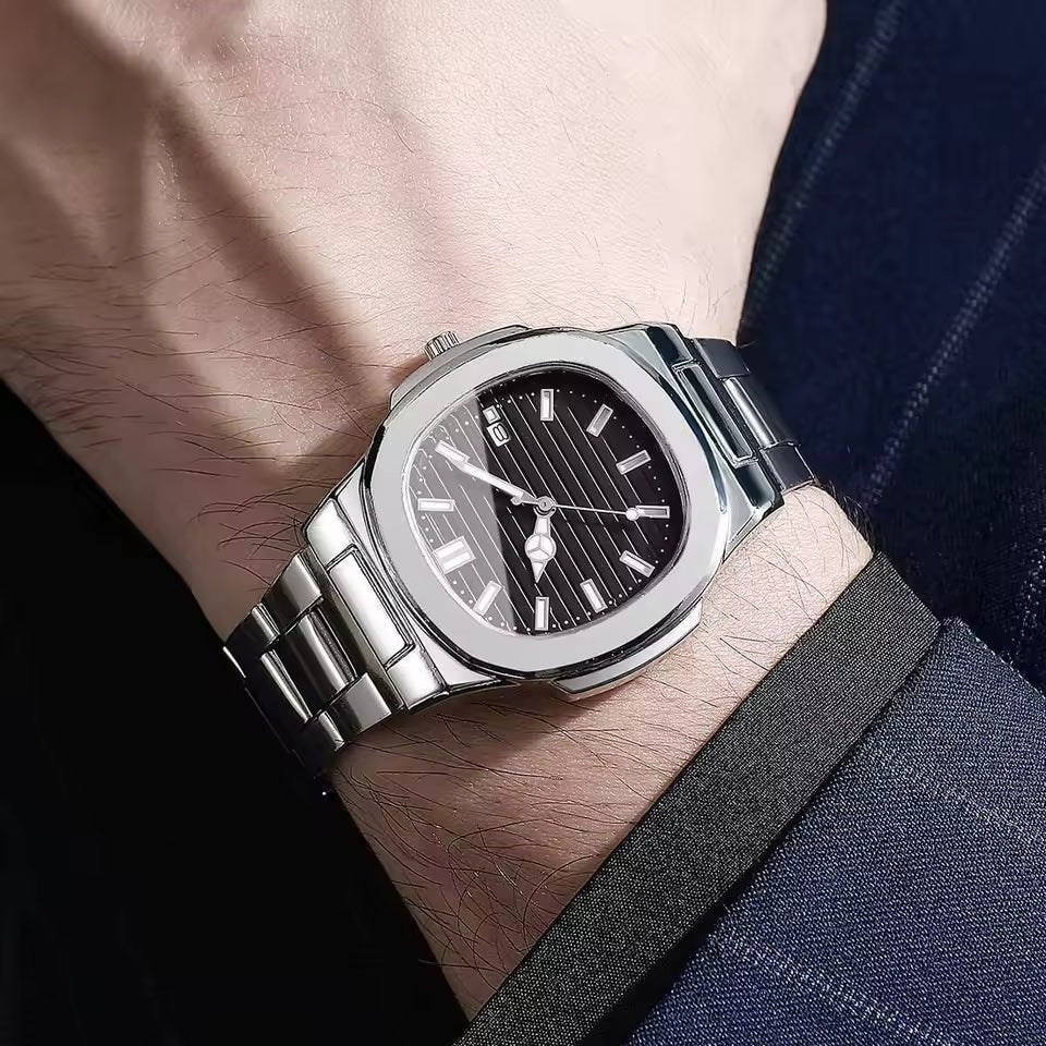 Moon Phase Blue Dial Steel Bracelet Watch VRC005