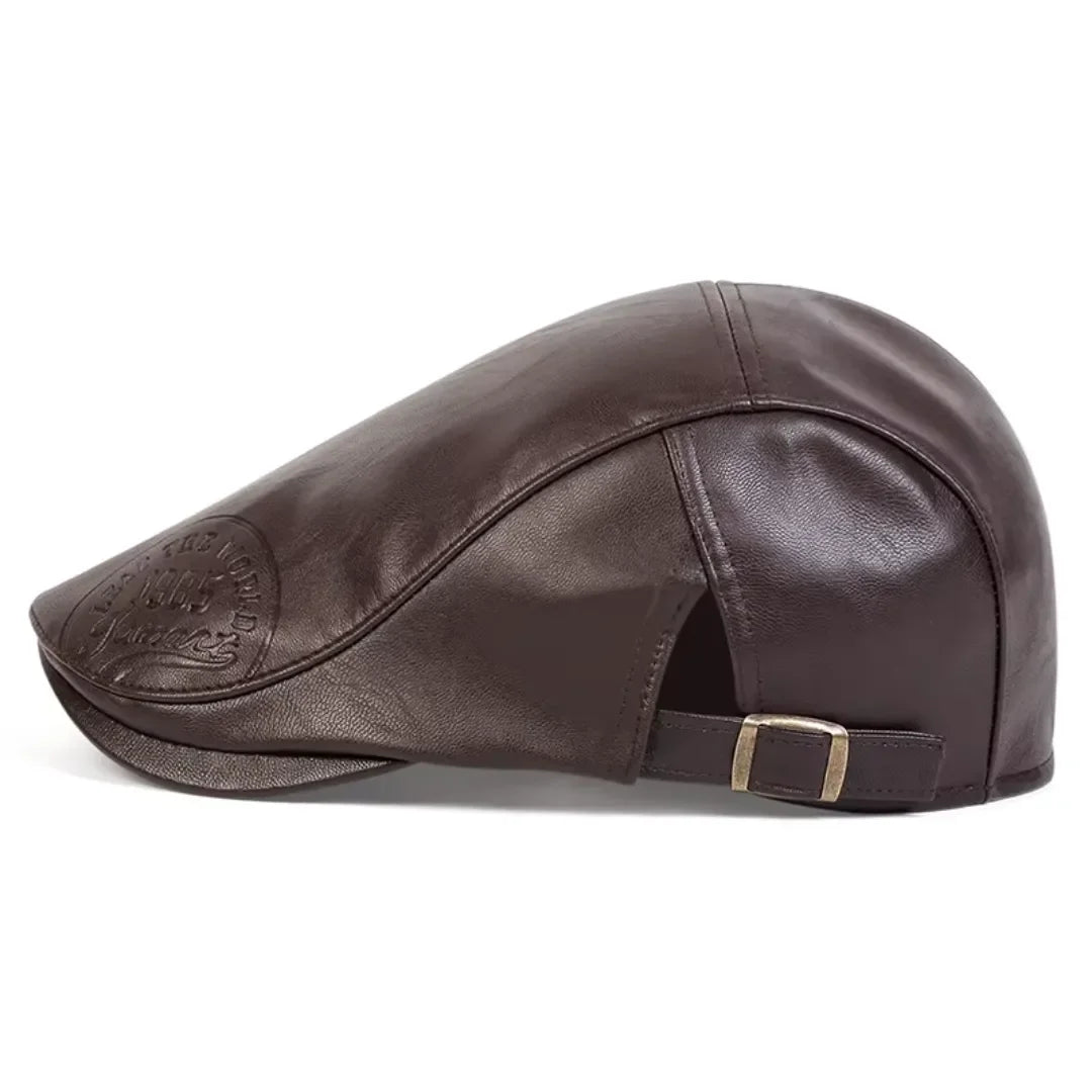 Men's Leather Flat Cap