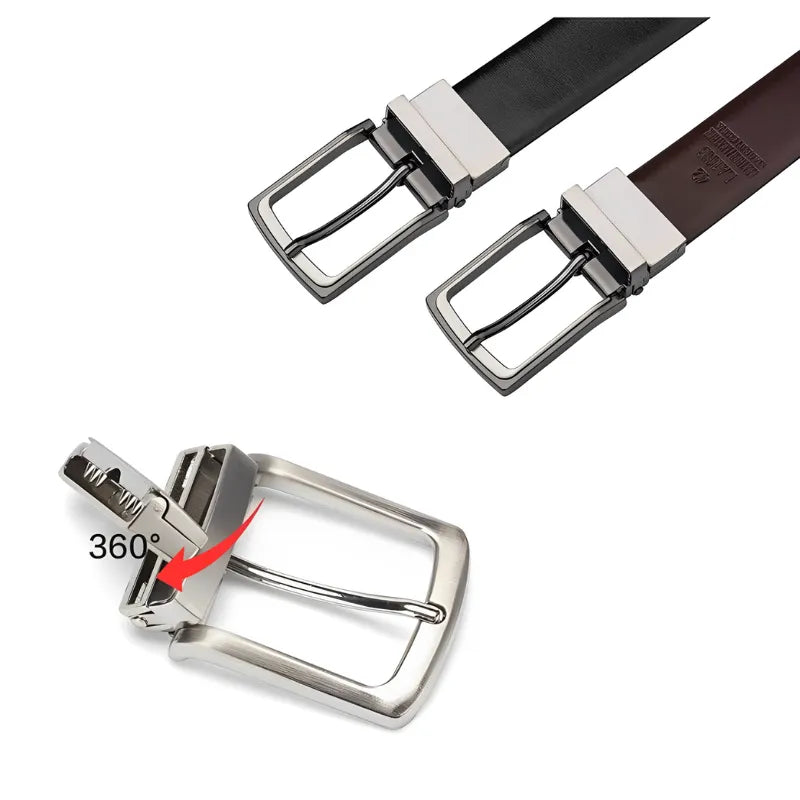 Men's Reversible Belt in Leather with Reversible Buckle