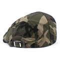 Men's Green Camouflage Flat Cap in Cotton