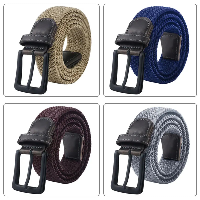 Men's Belt Elastic Canvas Without Holes