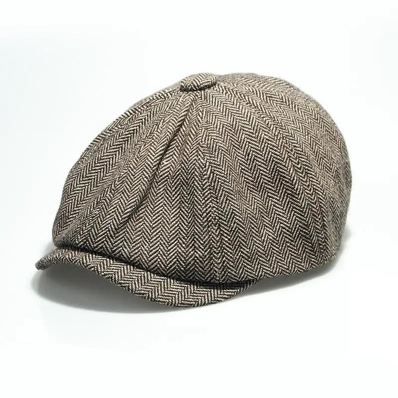 Men's Octagonal English Flat Cap Vintage