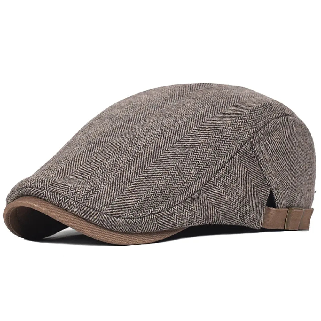 Men's Italian Flat Cap Cotton with Adjustable Buckle