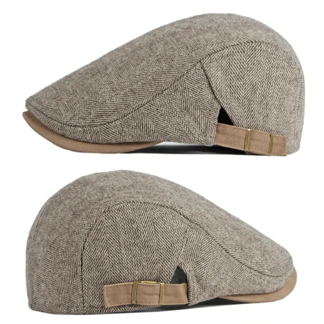 Men's Italian Flat Cap Cotton with Adjustable Buckle