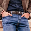 Men's Reversible Belt in Leather with Reversible Buckle